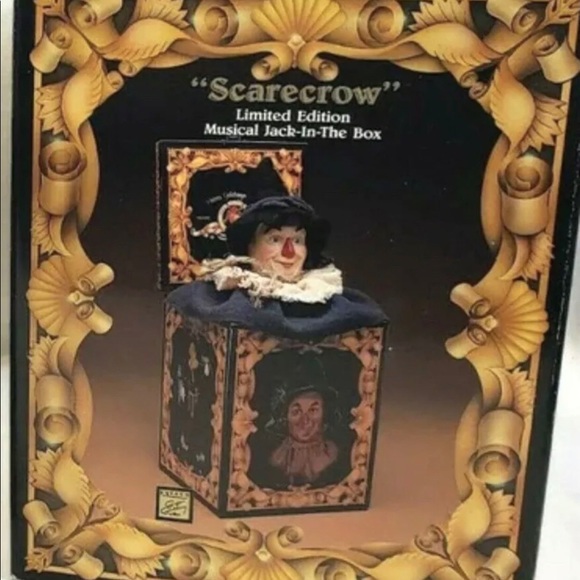 The Wizard of Oz Enesco 50th Anniversary Scarecrow Musical Jack-In-The-Box NEW - Picture 6 of 8